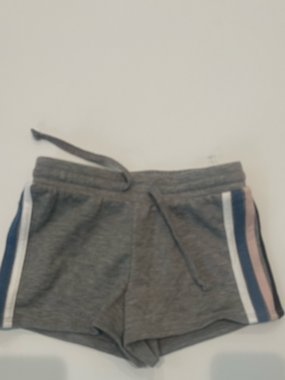 Pixielane Heather Gray Athletic Shorts with Stripe Trim, Size 5